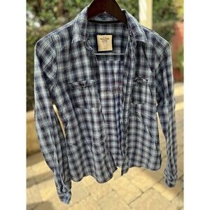 Abercrombie And Fitch Women’s Button Down Plaid Shirt Y2k Size Large